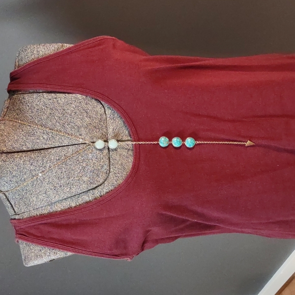 💎 Host Pick🎀Gold colored necklace with turquoise and light green beads - Picture 5 of 8